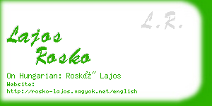 lajos rosko business card